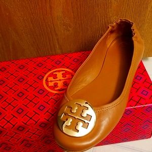 Tory Burch Miller flats gold logo🔥